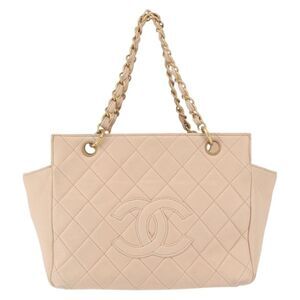 Chanel Petite Timeless Tote Quilted Calfskin Beige Leather Bag
